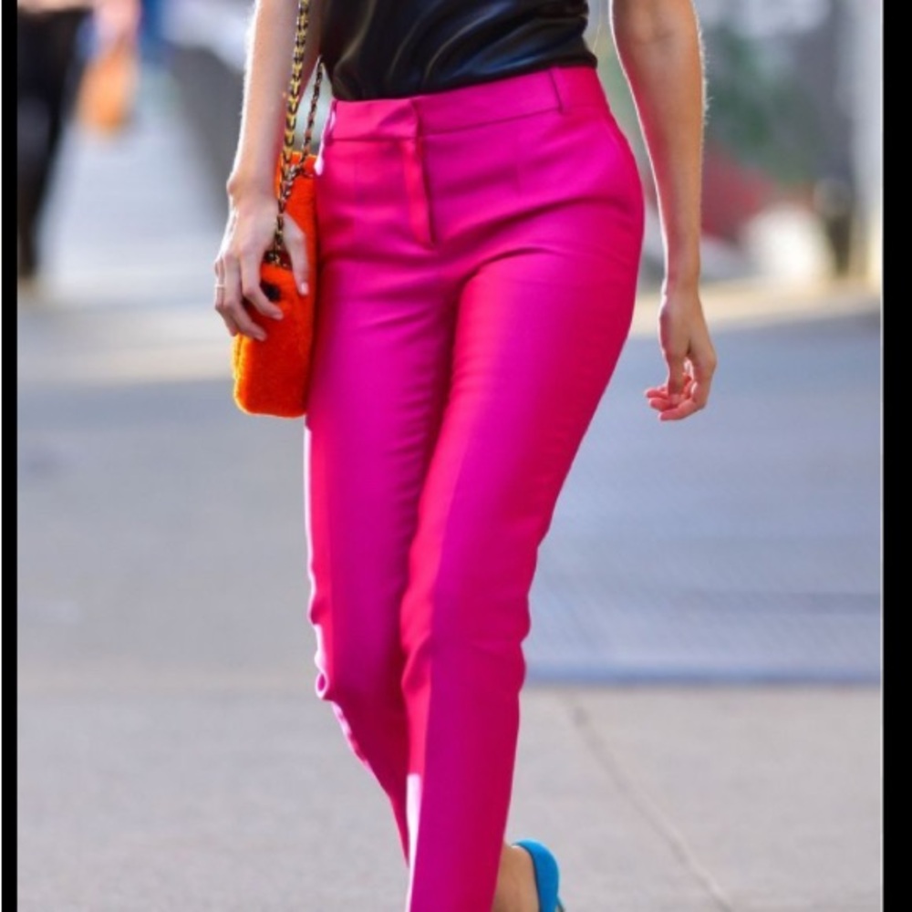 H&M Pink Trousers with Fitted Silhouette